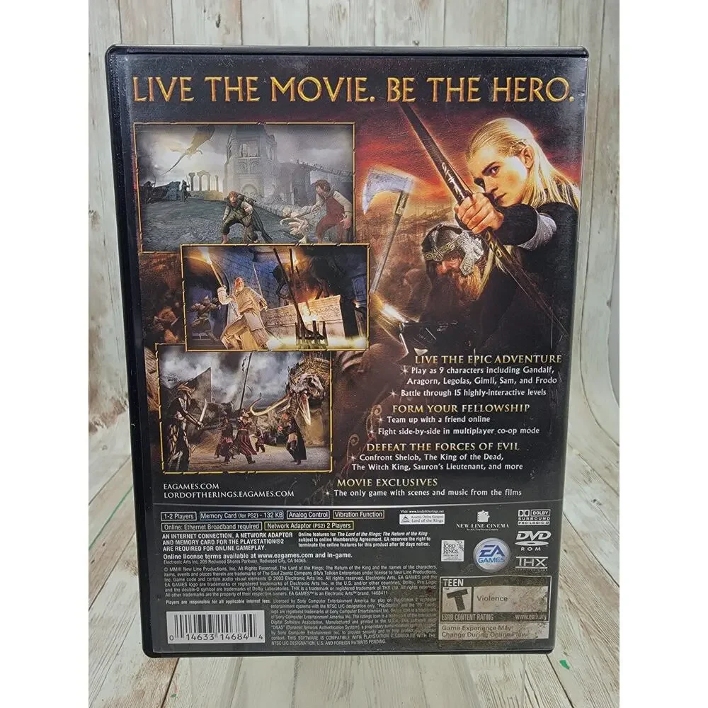 Lord of the Rings: The Return of the King Sony PlayStation 2, PS2 Complete